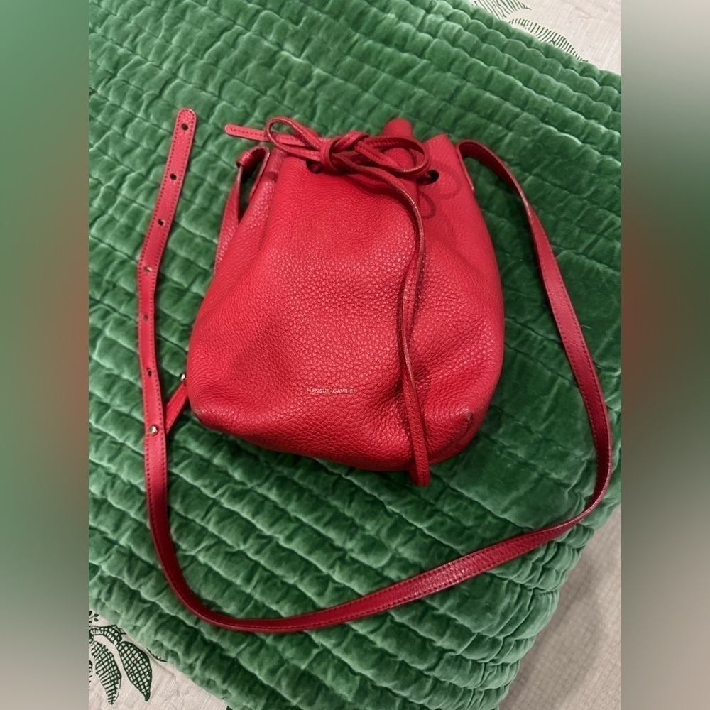 Mansur Gavriel Red Mini Bucket Bag - Picture 6 of 9